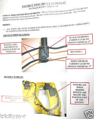 5140110-01 DeWalt Reciprocating Saw Switch Kit Replaces 5140056-80 and 429998-00