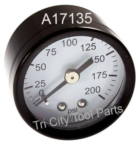 GA015505AV Campbell Hausfeld Air Compressor Gauge  1.5"  200psi  1/8" Back Mount