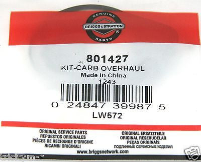 801427 Briggs & Stratton Snow Blower Carburetor Repair Kit   Genuine OEM Parts