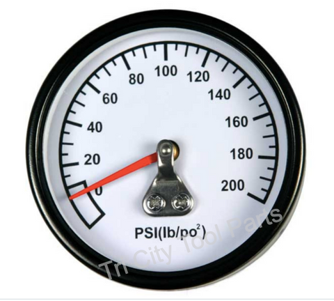 Z-D27212 Craftsman Air Compressor Gauge  2"  200psi  1/8" npt  Back Mount