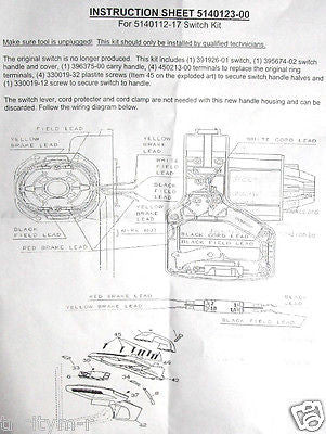 5140112-17 DEWALT Miter Saw Switch Kit  Replaces 287948-00  DW704 & DW705 Saws