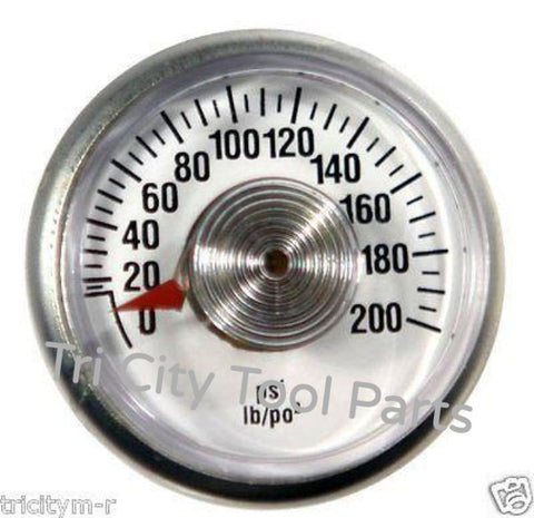 GA0125200GC Rolair  Air Compressor Gauge 200 PSI  1-1/2"  OD  X 1/8" NPT