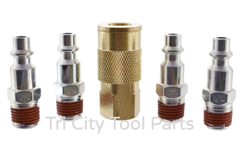 HDA20200AV 5 Piece 1/4"  Industrial Air Quick Coupler Kit