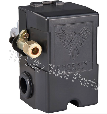 69MB7LY2C Phoenix  125 / 95 PSI Air Compressor  Pressure Switch w/ Unloader Valve & Auto/Off Replaces Furnas