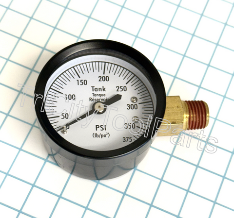 AB-9052233 DeWalt  Gauge  2" 375psi 1/4" NPT Offset Side Mount  Tank Gauge