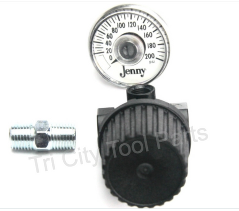 360-1108 Jenny Air Compressor Regulator 1/4" Kit  W/ Gauge