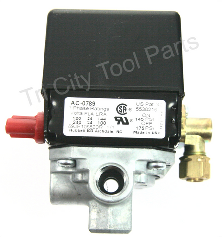 Z-AC-0789 Air Compressor Pressure Switch  Porter Cable / Craftsman  175/145  Replaces AC-0789