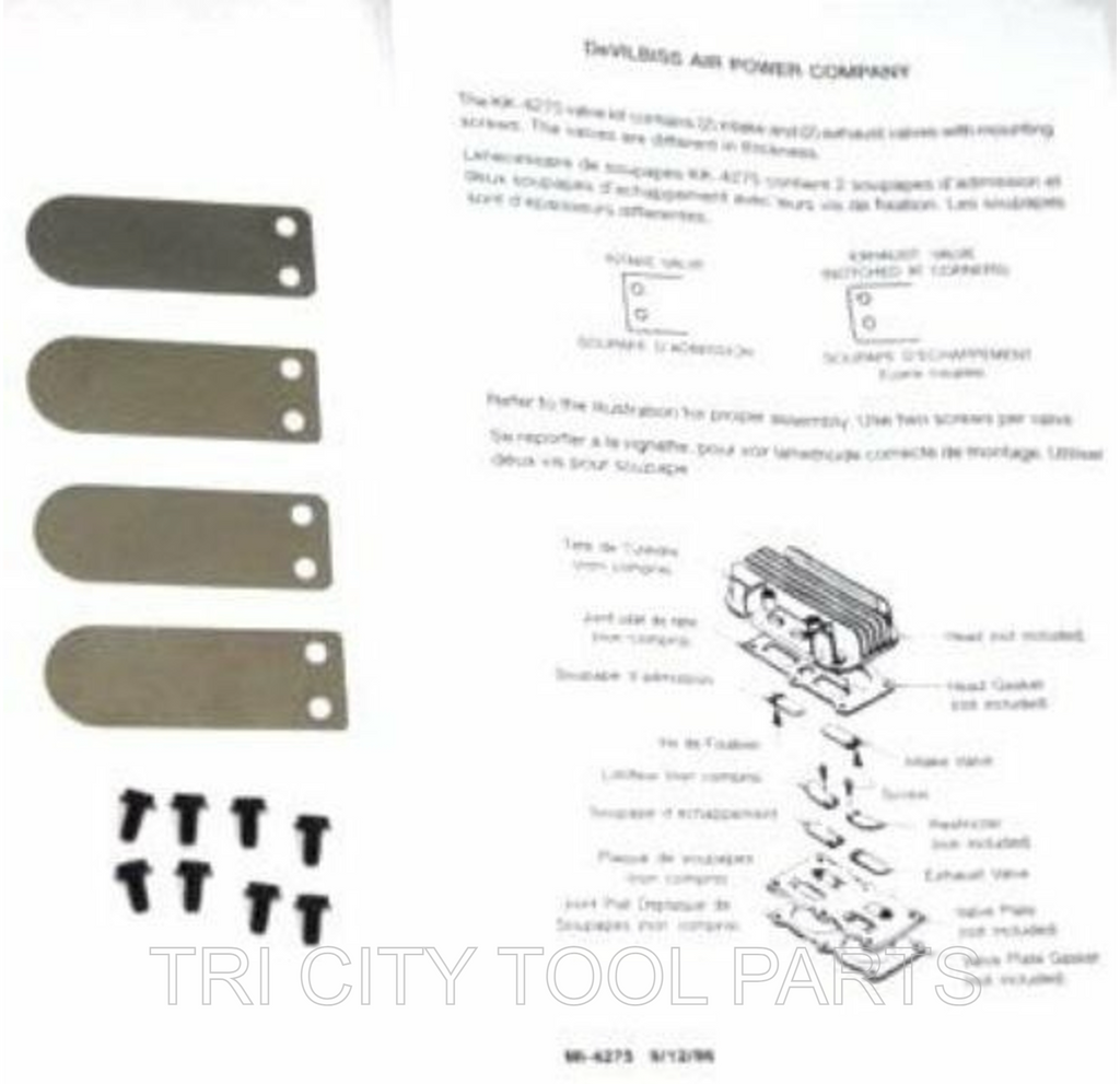 KK-4275 Porter Cable Air Compressor Reed Valve Kit – Tri City Tool ...